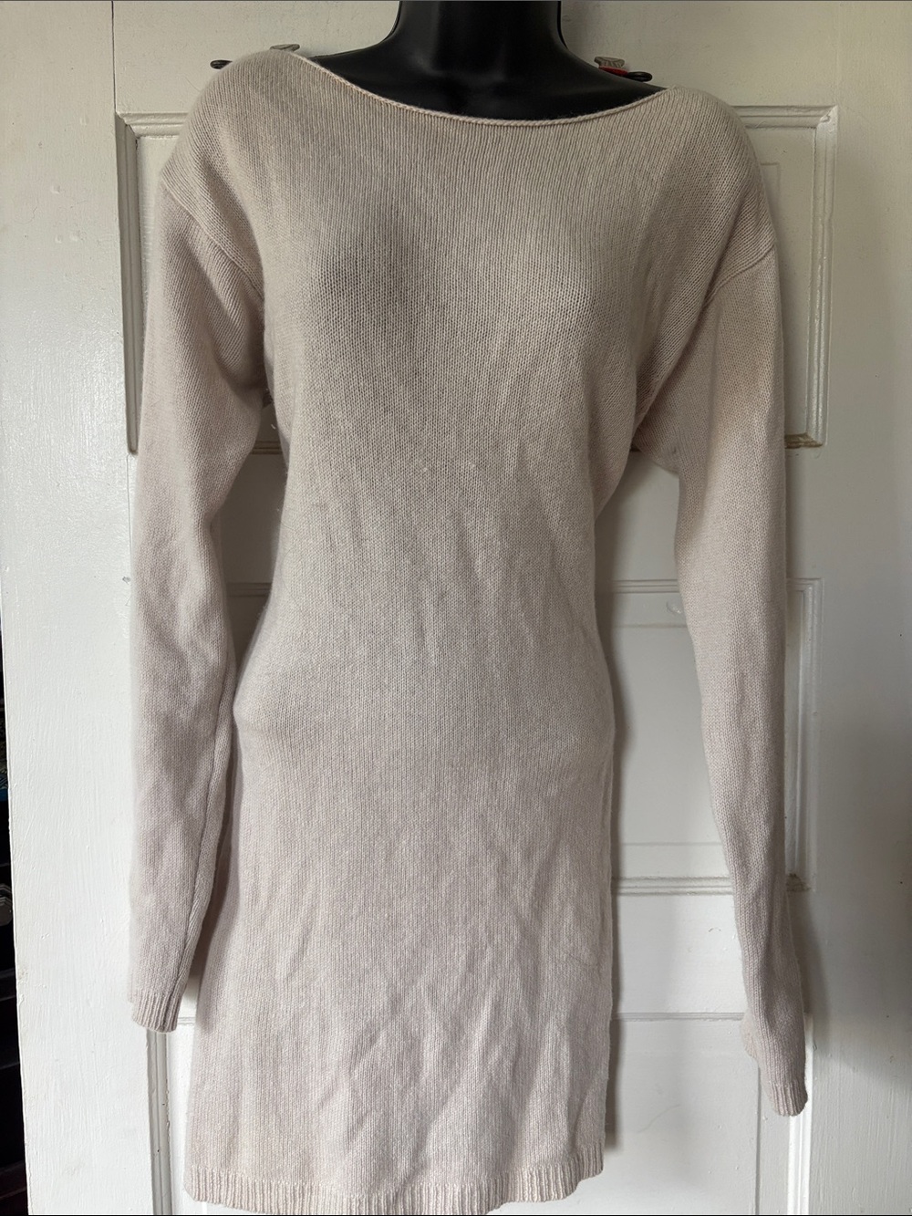 Sea Bleu Cashmere Cream Boatneck Long Sleeve Women's Sweater Dress